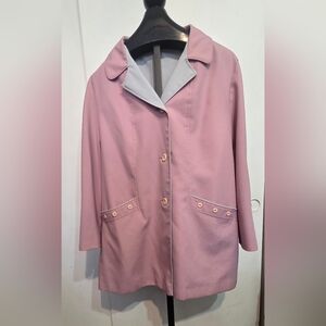 Chic Pink Trench Coat with Button Accents